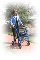 Duet Dual Function Transport Wheelchair Rollator Rolling Walker, Blue