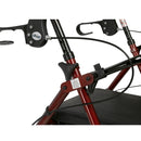 Aluminum Rollator Rolling Walker with Fold Up and Removable Back Support and Padded Seat, Red