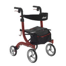 Nitro Euro Style Rollator Rolling Walker, Red