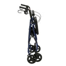Aluminum Rollator Rolling Walker with Fold Up and Removable Back Support and Padded Seat, Blue