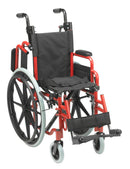 Wallaby Pediatric Folding Wheelchair, 12", Fire Truck Red