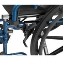 Blue Streak Wheelchair with Flip Back Desk Arms, Swing Away Footrests, 18" Seat