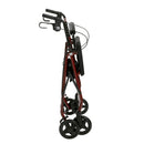 Aluminum Rollator Rolling Walker with Fold Up and Removable Back Support and Padded Seat, Red